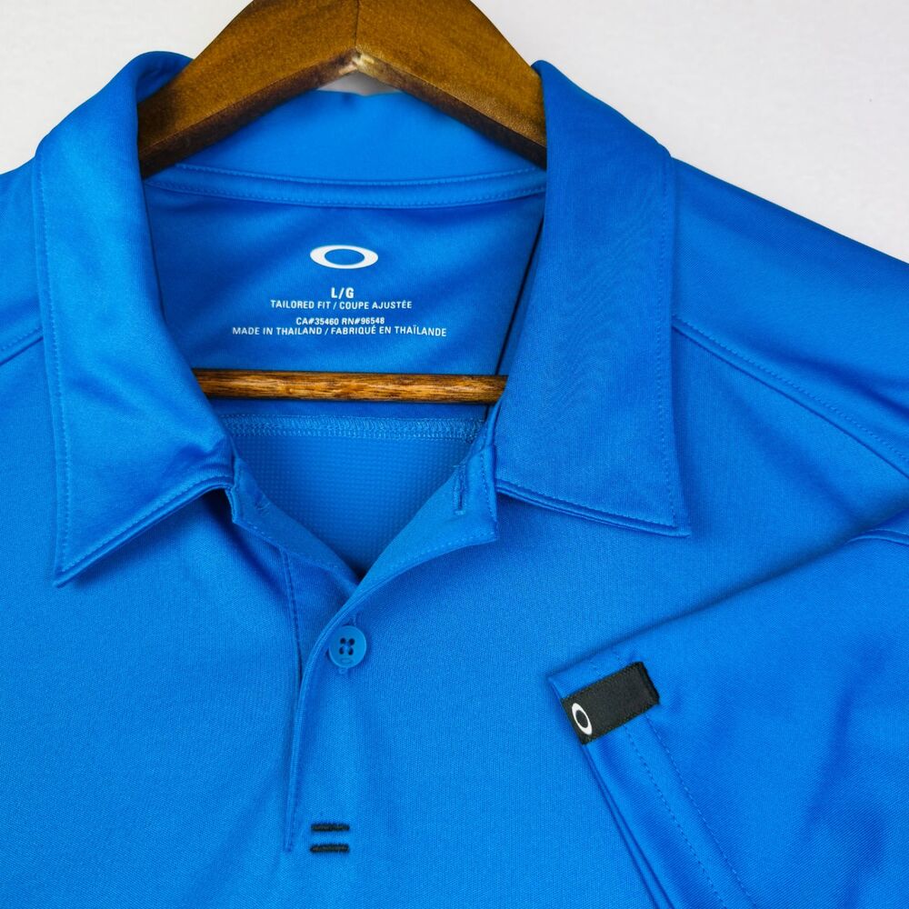 Oakley Blue Performance Golf Polo Shirt L